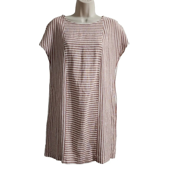 MADEWELL Stripe-Play Button-back Tee Dress Red White Size XXS - Picture 1 of 12